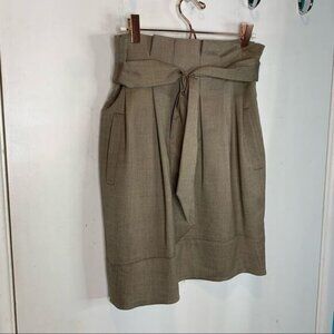 wool blend paper bag mini skirt